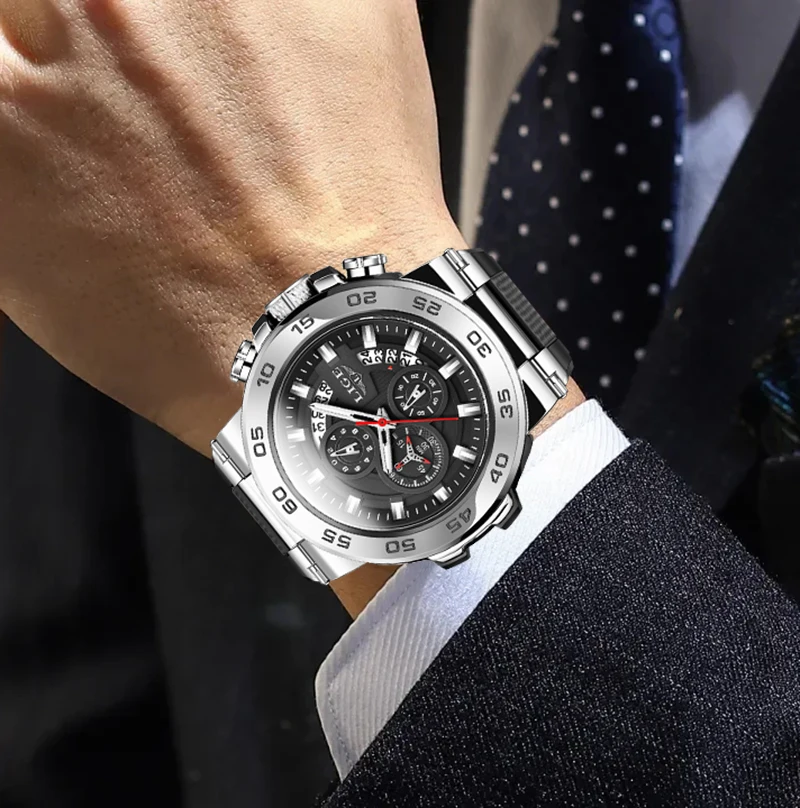 ساعات رياضية عسكرية من LIGE للرجال، ساعة يد كوارتز رجالية عصرية من السيليكون مقاومة للماء، كاجوال للأعمال، ساعة بمينا كبير للرجال