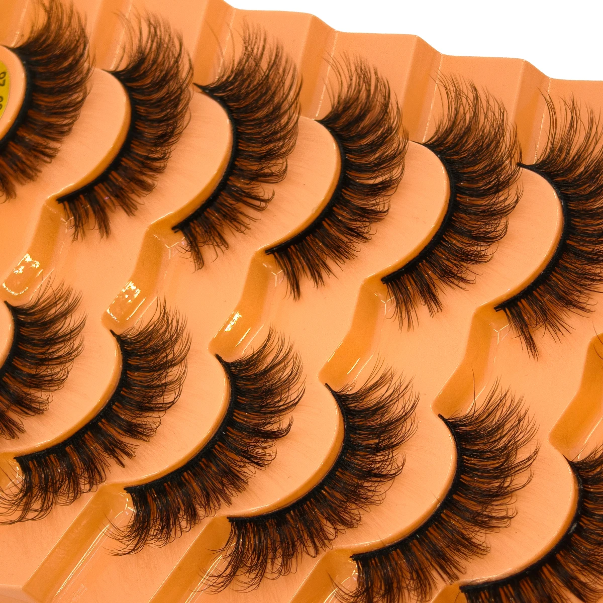 رموش عين القطة ثلاثية الأبعاد رموش صناعية طبيعية D حليقة رقيق لينة عبر 7 أزواج رموش مانغا Wispy رموش تمديد طبيعية ماكياج #6