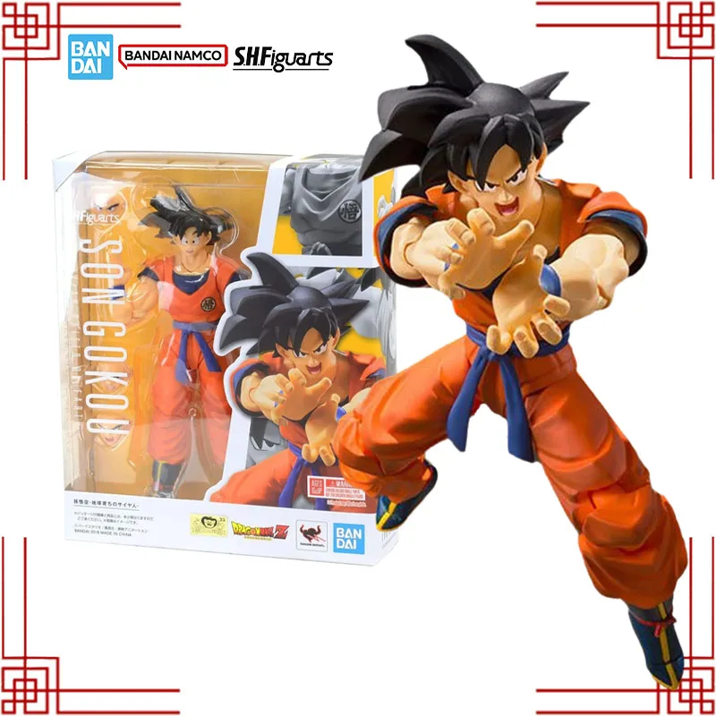 

Bandai S.H.Figuarts Dragon Ball Model Kit SHF Son Goku A Saiyan Raised On Earth Аниме Фигурка Модель для мальчиков Игрушки Подарки
