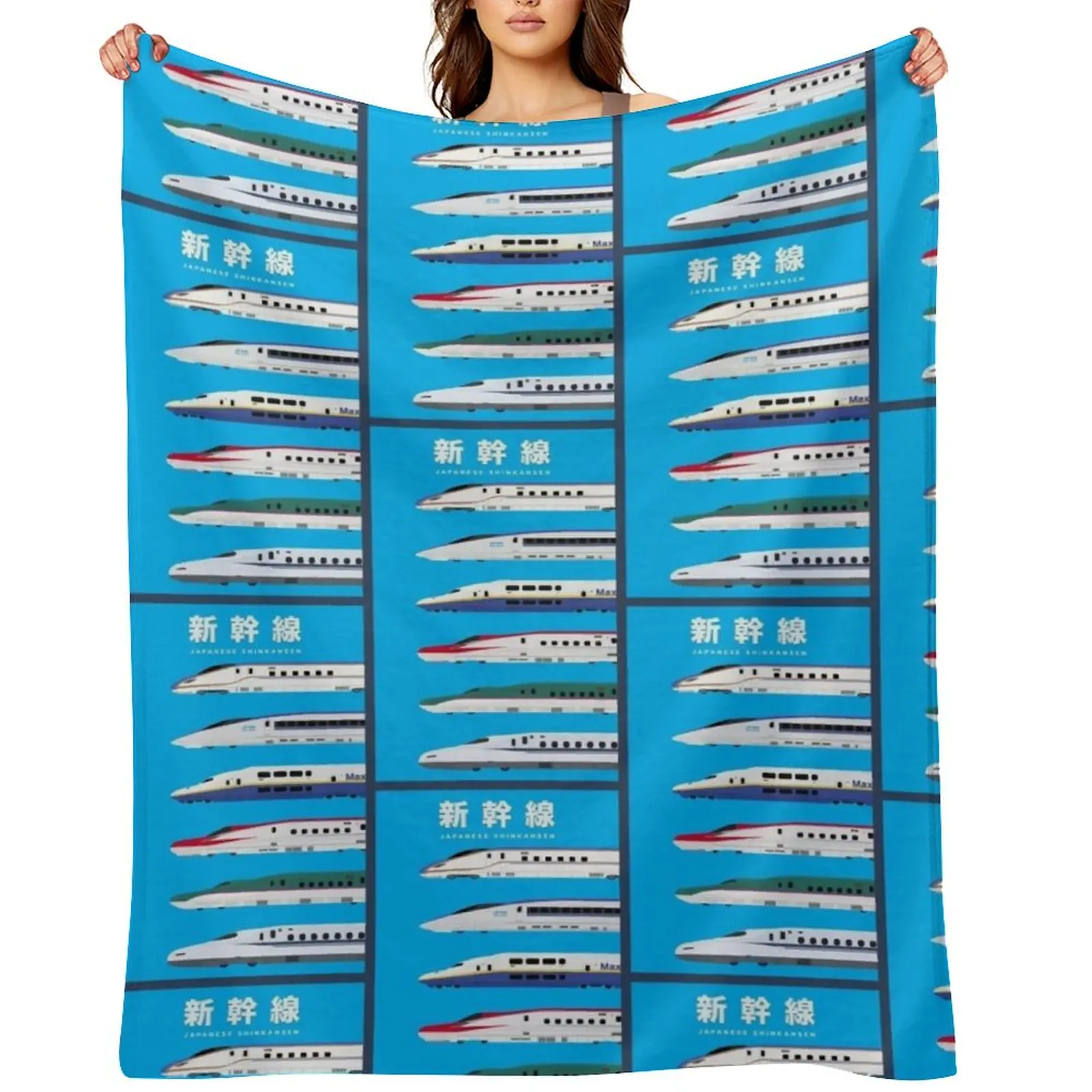 Japanese Shinkansen Bullet Trains - Side View Throw Blanket Decorative Sofas Hairys Heavy Personalized Gift Plaid Blankets