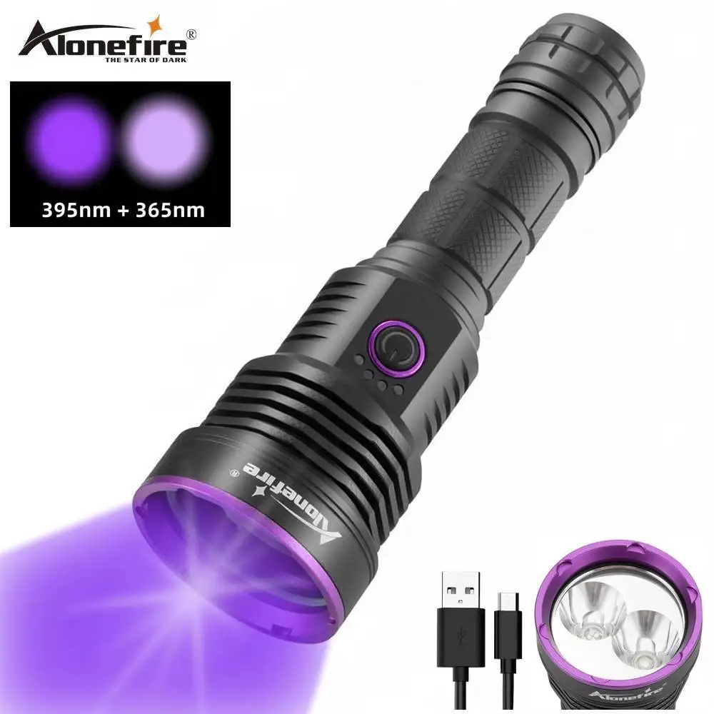 

Alonefire SV43 395+365nm LED UV Flashlight Ultraviolet Lantern Hard Light Invisible UV Torch for Pet Stains Hunting Marker Check