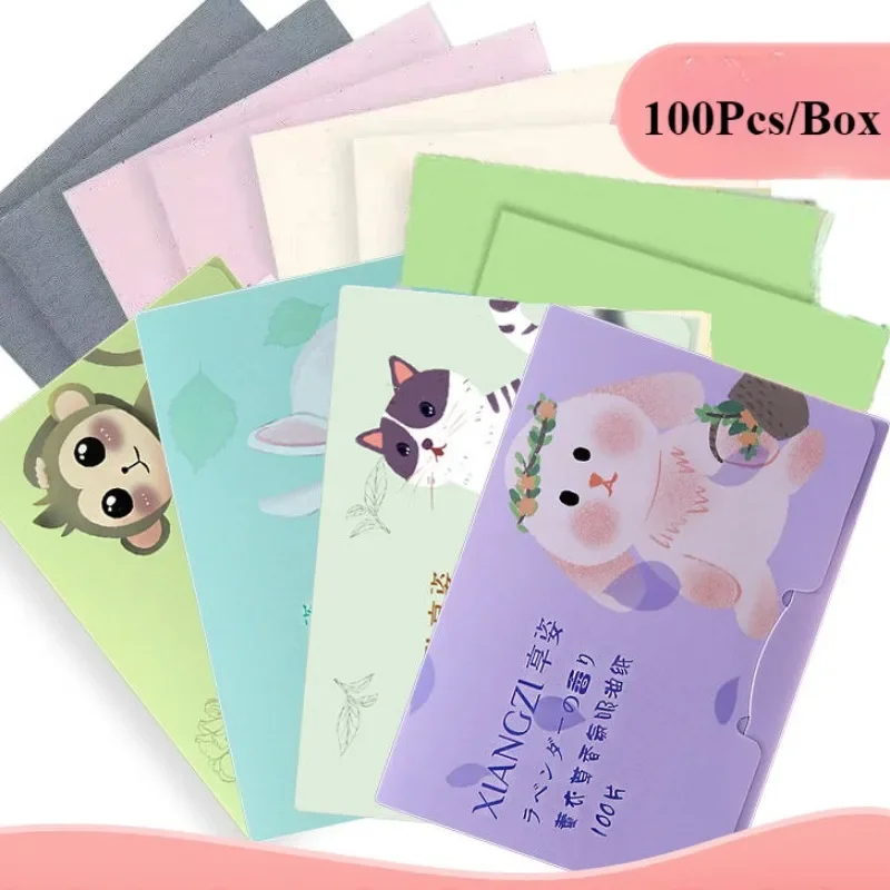 2 Styles Face Absorbent Oil Control Paper Wipes Oil Removal Absorbing Sheet Matcha Oily Face Blotting Paper Wholesale 100pcs/bag