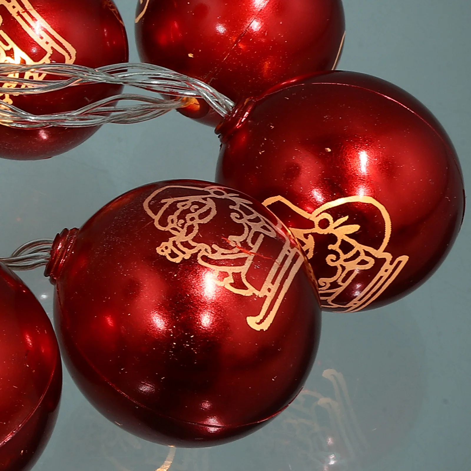 Luci a forma di globo a LED da 1,5 m alimentate a 10 lampade a sfera a LED calde per l'illuminazione di feste per interni ed esterni di Natale, Halloween