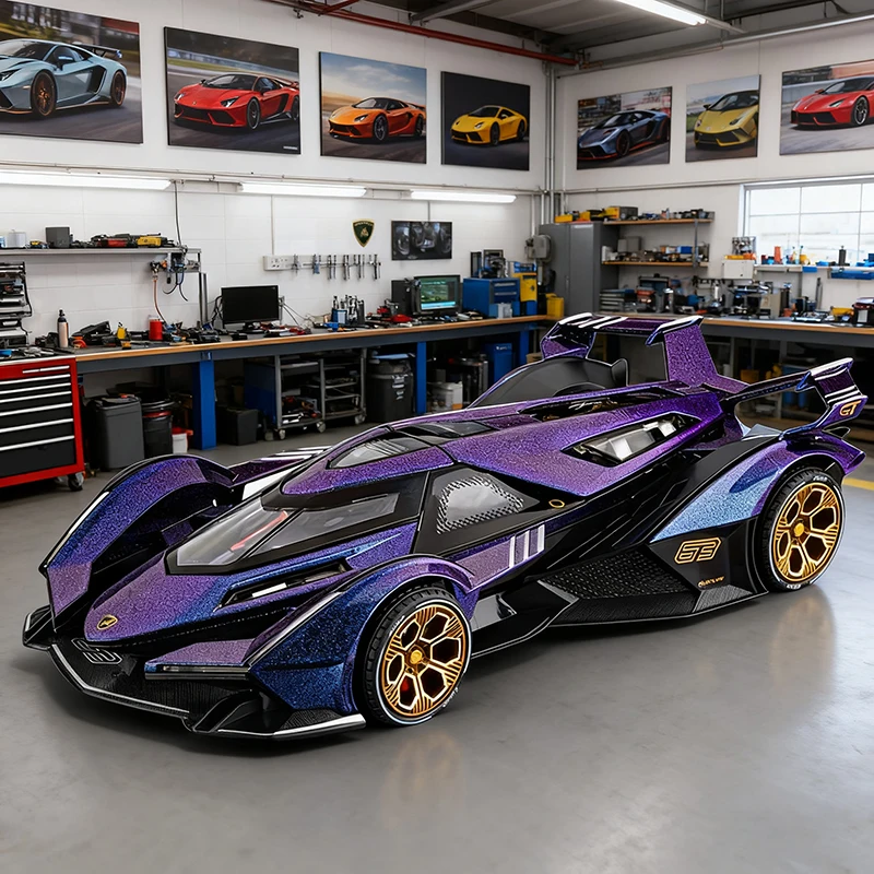 1:24 visión Gran Turismo V12 GT aleación modelo coche de juguete fundido a presión tirar hacia atrás sonido y coche ligero juguetes para niños vehículo