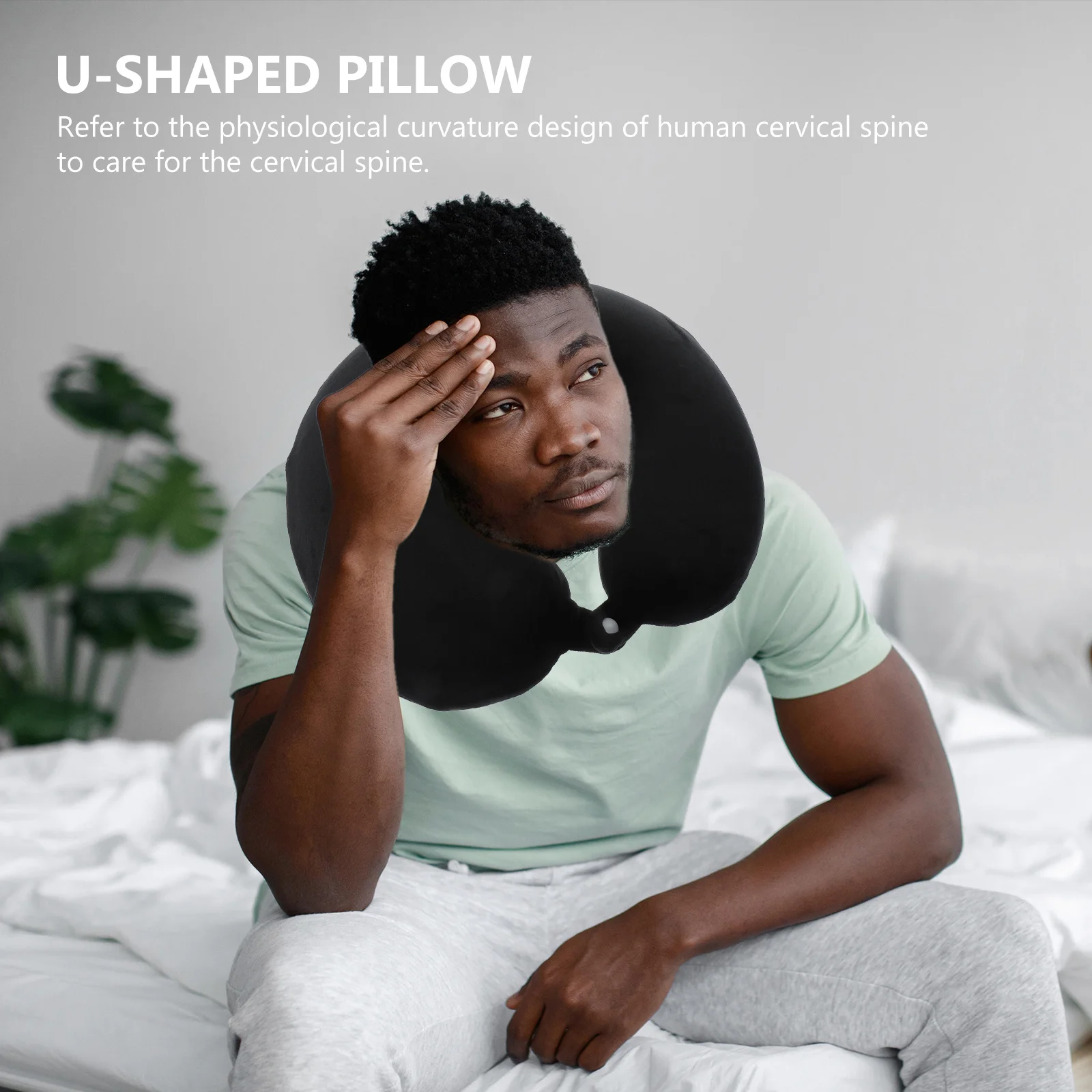 

-Shaped Neck Pillow Premium Material Exquisite Workmanship Gentle Support Travel Couch Driving Camping