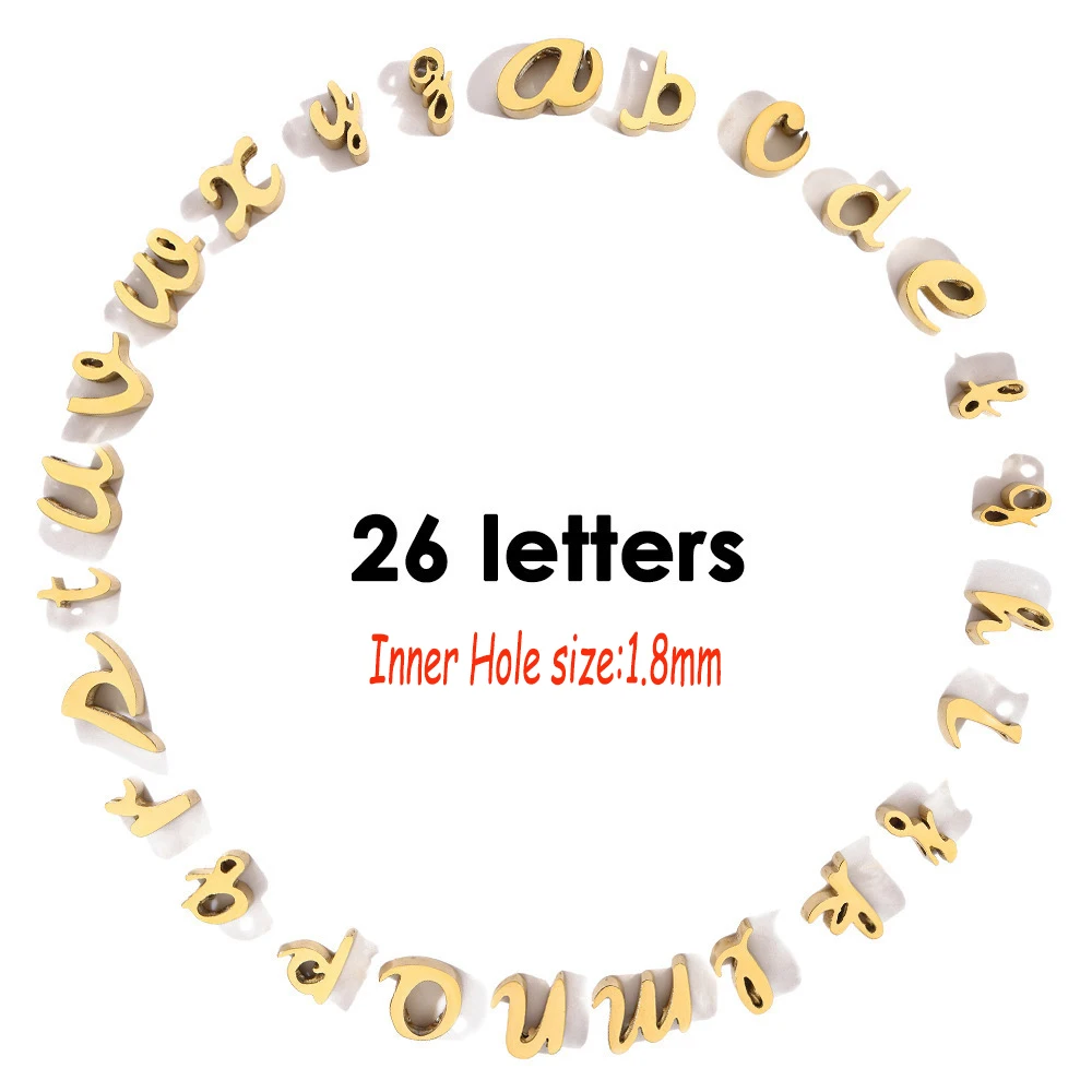 

26PCS Alphabet Letters Charms Stainless Steel Beads for Jewelry Making Lowercase Initials Name Customized Necklace Bracelets DIY