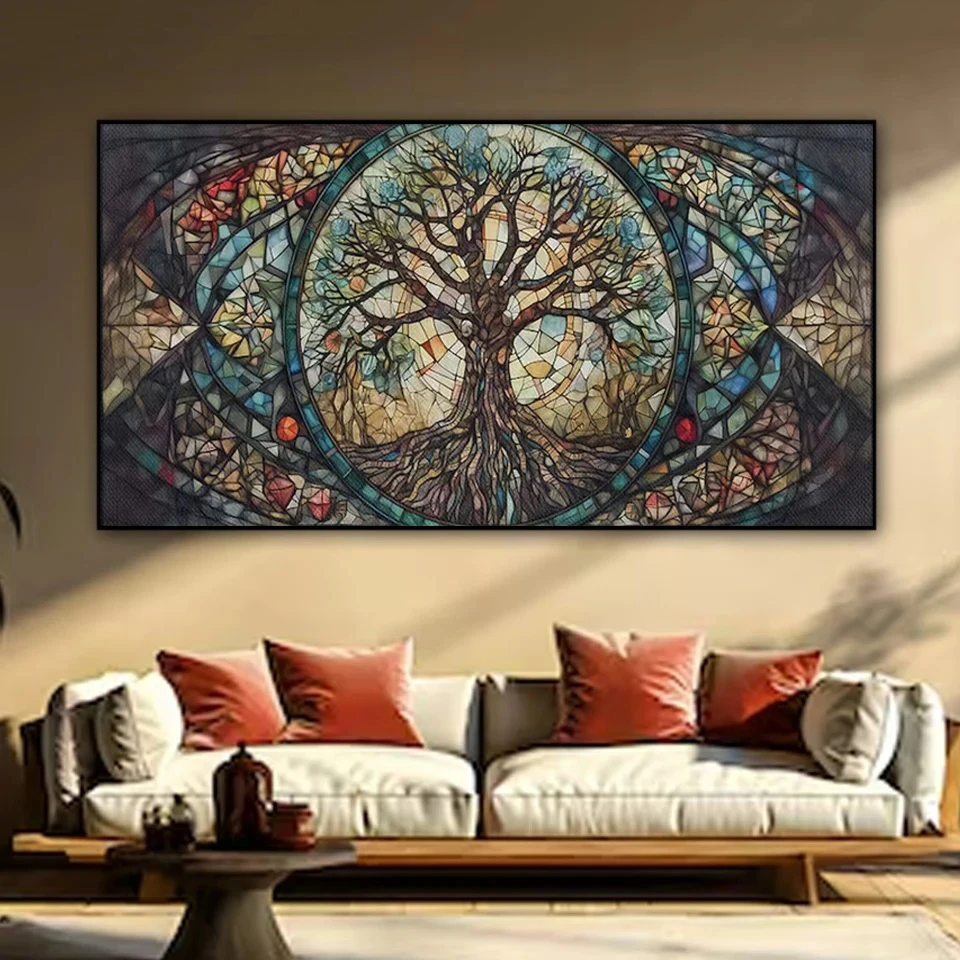 

Yggdrasil Mythology Tree Flower of Life Diy Diamond Painting Cross Stitch Full Diamond Mosaic Embroidery World Tree Art H604