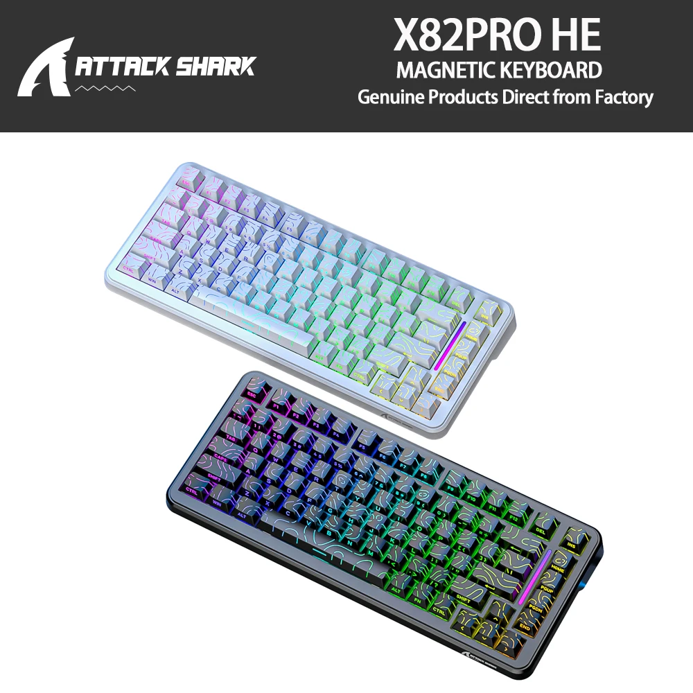 

ATTACK SHARK X82Pro HE Keyboard Magnetic Wireless 8K,RGB PollingRate,0.01mm Gaming Mechanical Keyboard for PC/PS5/Mac
