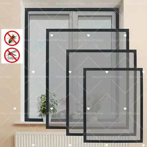 사용자 정의 가능한 크기 모기장 곤충 방지 재사용 가능한 모기장 자체 접착 검정색 모기 방지 창 스크린(창용)