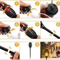AF90-4PCS Solar Torch Lights For Garden Decor 12 LED Solar Lights For Outside Waterproof Solar Lights Flame Torch Solar Light