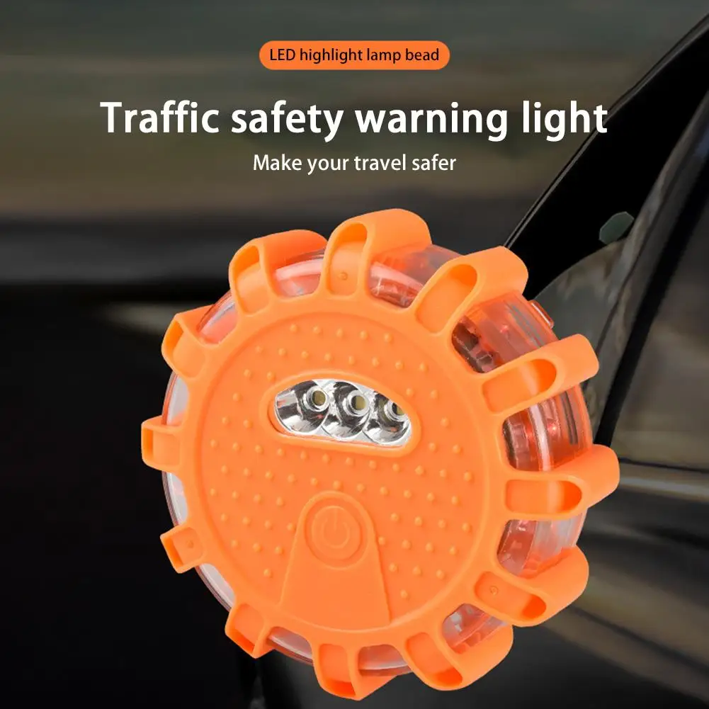 LED Road Flares Safety Flashing Warning Light Roadside Flare Emergency Discs Beacon Magnetic Base Car Motorcycle Bicycle Design