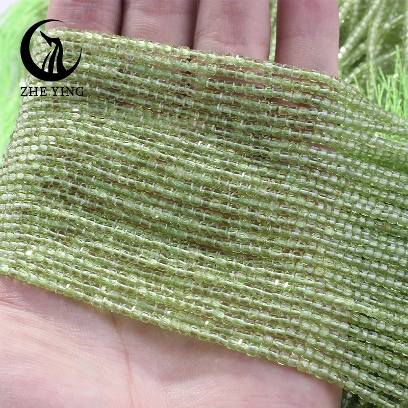 New 2.5mm Cube Natural Stone Apatite Faceted Beads Peridot Tourmaline Obsidian Loose Spacer Bead For Jewelry Making DIY Bracelet