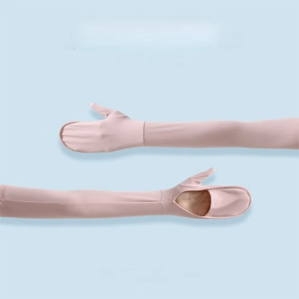 

Simple Solid Color Long Sleeve Non-slip Sun Protection Ice Silk Arm Sleeve Quick-drying Breathable Summer Arm Cover Riding