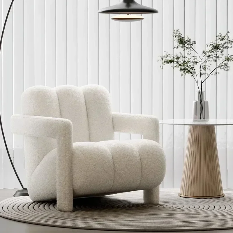 Household Goods Cream Style Leisure Chair Designer Lazy Sofa Living Room Balcony Bag Modern Minimalist Office Single Sofa Chair