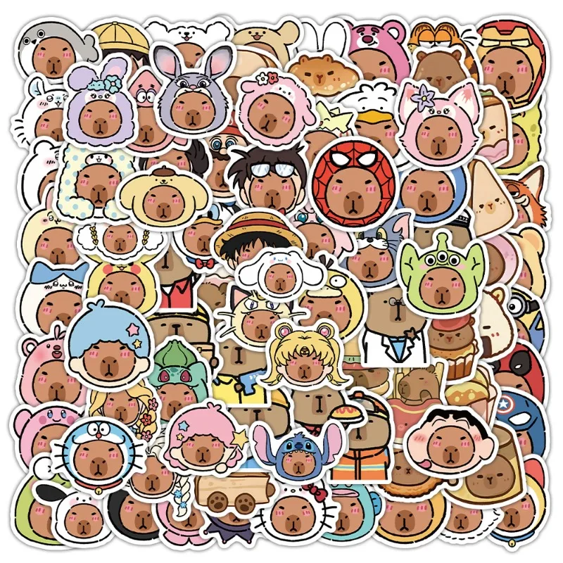 100PCS Plump Capybara Cute Stickers Cartoon Animal Decals Sc