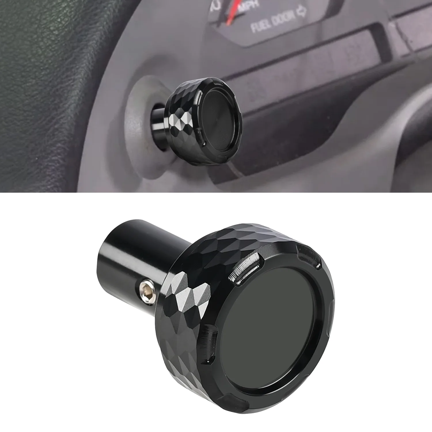 Perilla de interruptor de faro delantero de coche, aluminio negro, para Ford Mustang Bronco F150 F250 F350 1994 1995 1996-2004 F5TZ11661A F5ZZ11661A