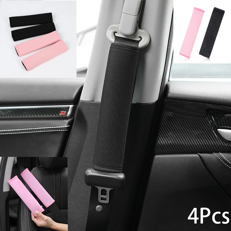 

4Pcs Seat Belt Covers Car Accessories Accesorios Breathable Protection Car Shoulder Pad Seat Car Accessories Interior Styling