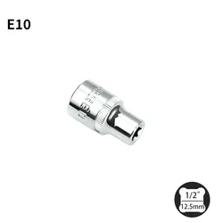 Destornillador Torx tipo E E10 E12 E14 E16 E18 E20 E22 E24 para llave de trinquete, cabezal de poste, varilla doblada, herramientas manuales de unión, 1/2