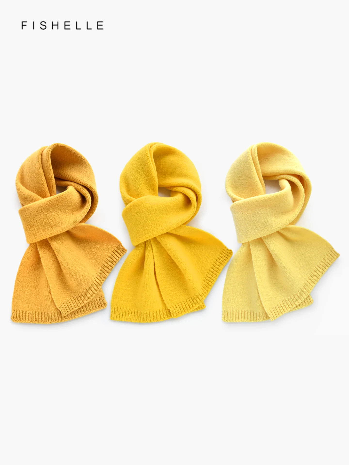 

Bright Yellow 100% Wool Scarf Soft Warm Winter Scarf for Women Men Knitted Merino Wool Shawl Lightweight