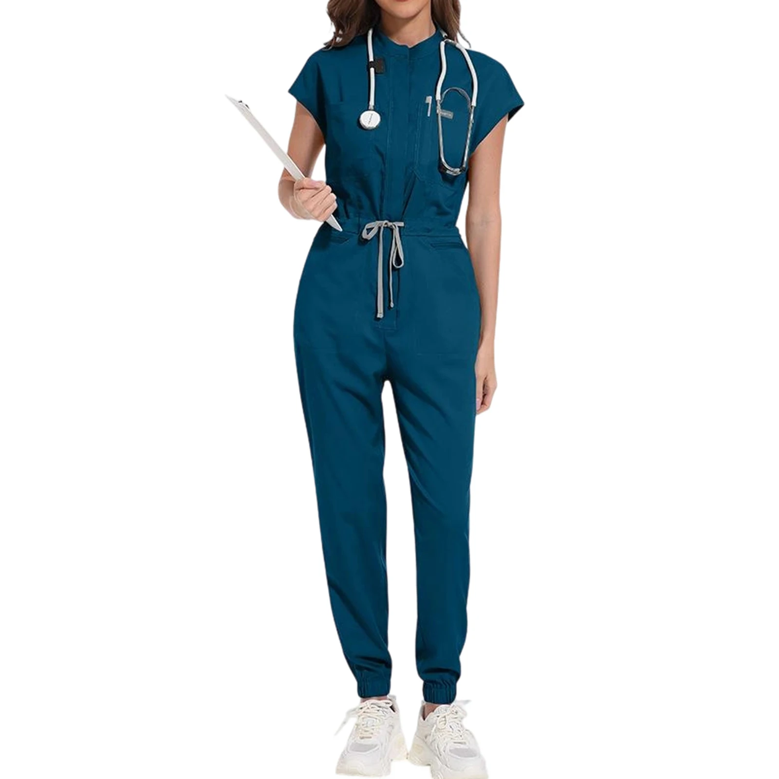 

Женский удобный и повседневный однотонный брюки с короткими рукавами, костюм для кормления, подходящий для рабочей одежды