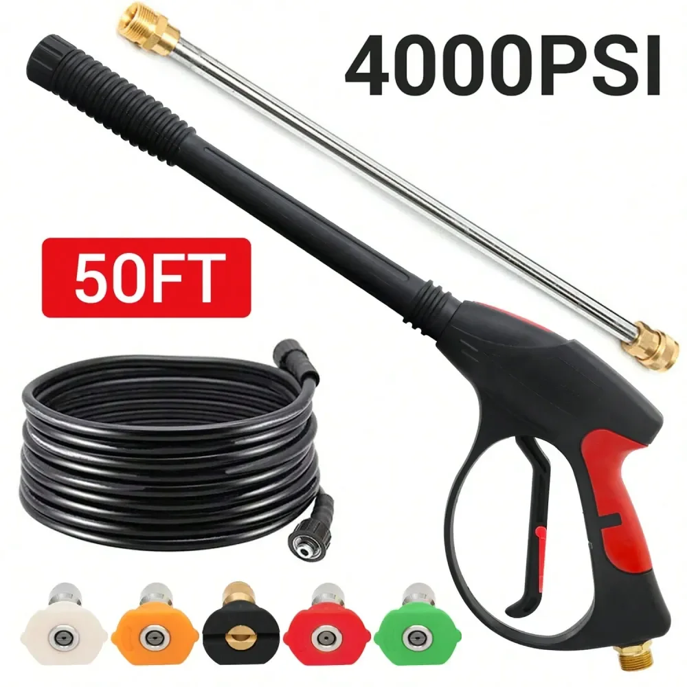 

Pressure Washer Gun High Pressure Water Spray Gun Jet Washer Car Wash Power Washer Spray Gun With 1 4 Quick Connector Tools