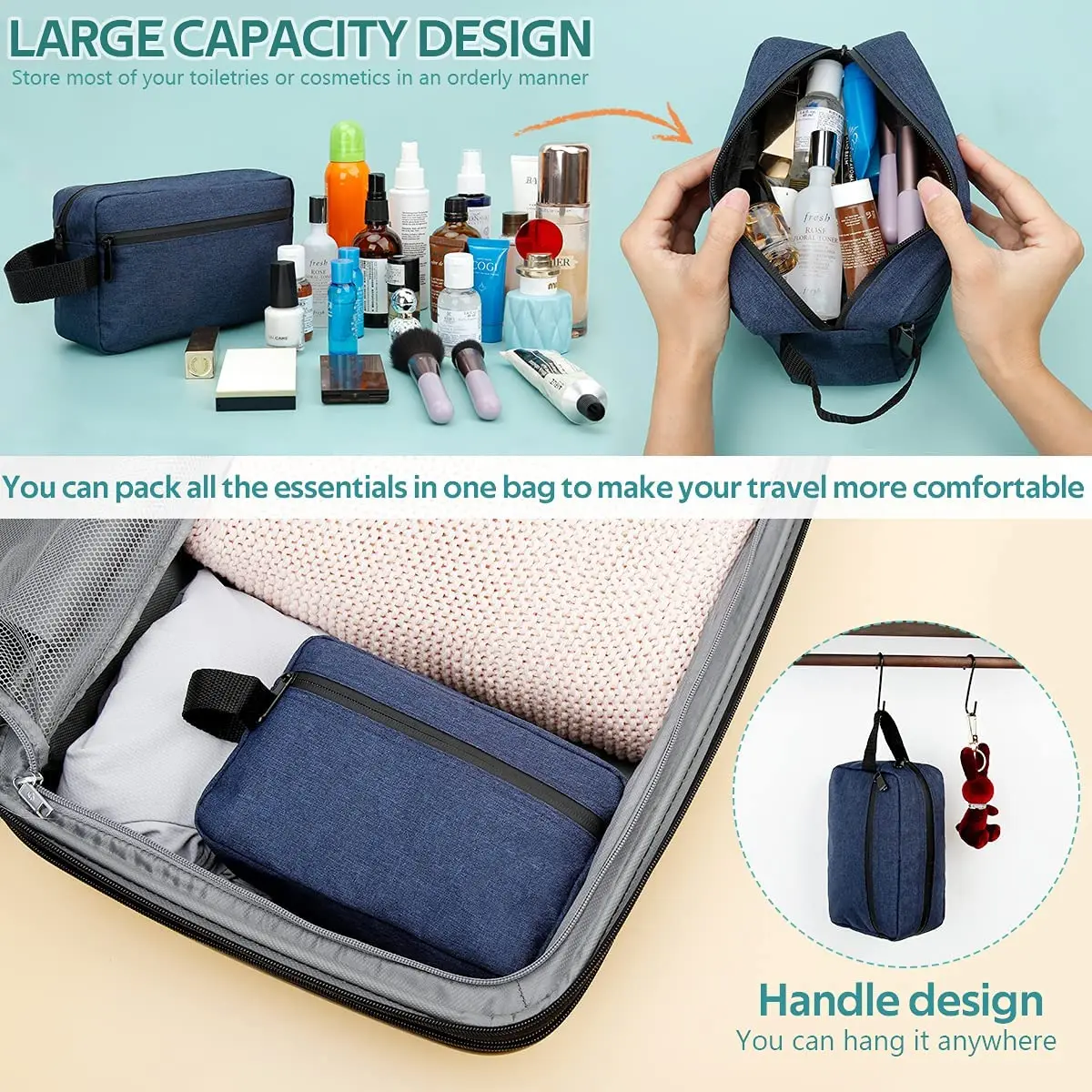 Men Portable Storage Bags Toiletry Bag Shaving Bag Toiletry Travel Bag Cosmetic Bag for Women Makeup Pouch Organizer