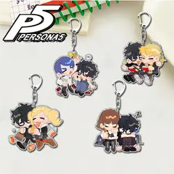 Amamiya Ren Morgana Pendant Keychains Cartoon Anime Pendant Keyring Jewelry Decoration Backpack Accessories