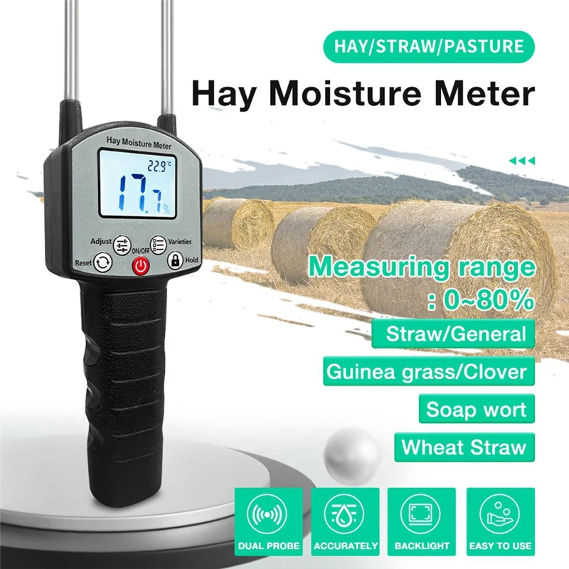 XFDZ-ポータブル干し草水分計、穀物わら、ふすま、Leymus Chinensis、皇帝竹草繊維含有量検査ツール用