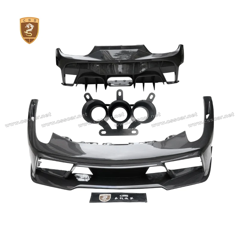 For Ferrari 458 Body Kits Upgrade V Style High Quality Dry Carbon Fiber Front Bumper Rear Bar Car Accessories