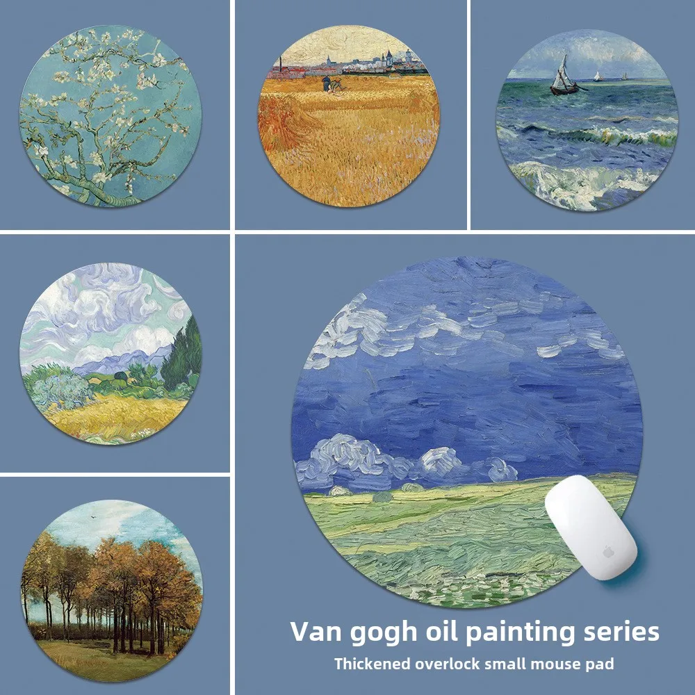Van Gogh Oil Painting Mouse Pad Office Student Desktop Anti Slip Pad Home Dormitory Desk Decoration Cushions Carpet Table Mat