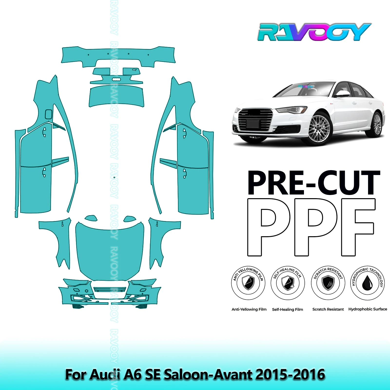 

Full Vehicle Clear Bra Precut PPF Paint Protection Film For Audi A6 SE Saloon-Avant 2015-2016