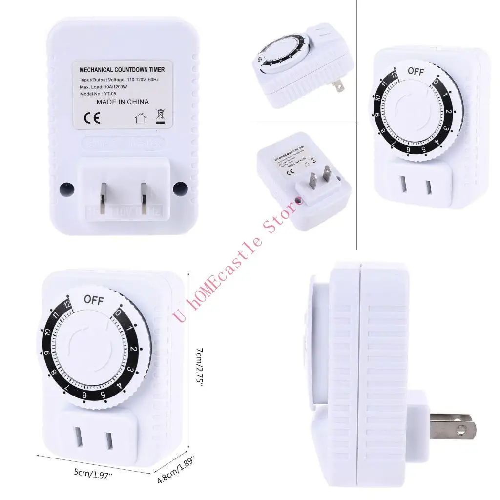 63HF Upgraded 12 Hour plugs-in Mechanical Timers for Kitchen Home Office Appliances