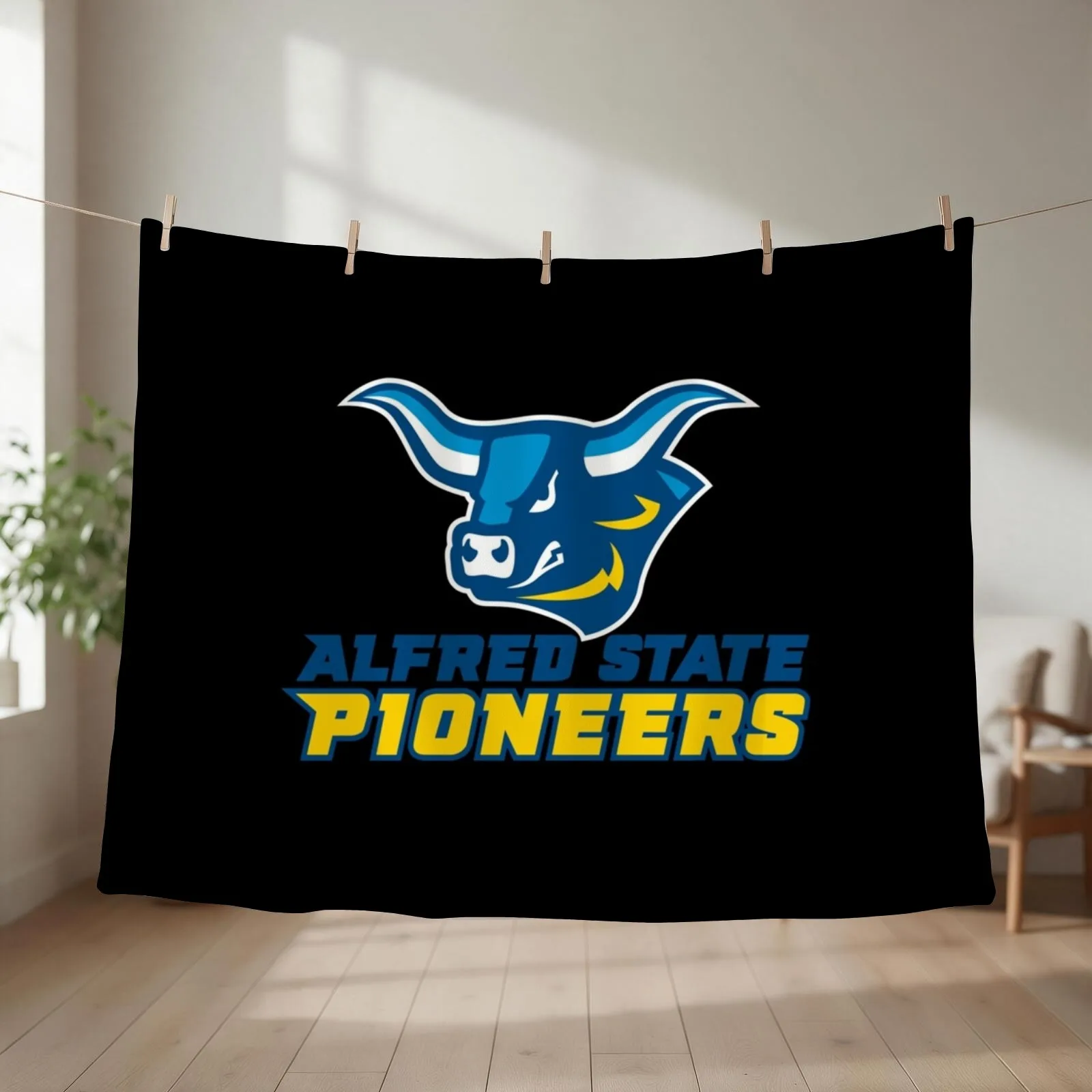 alfred logo-shirt state pioneers Throw Blanket couch cozy soft plush fuzzy picnic outdoor blanket