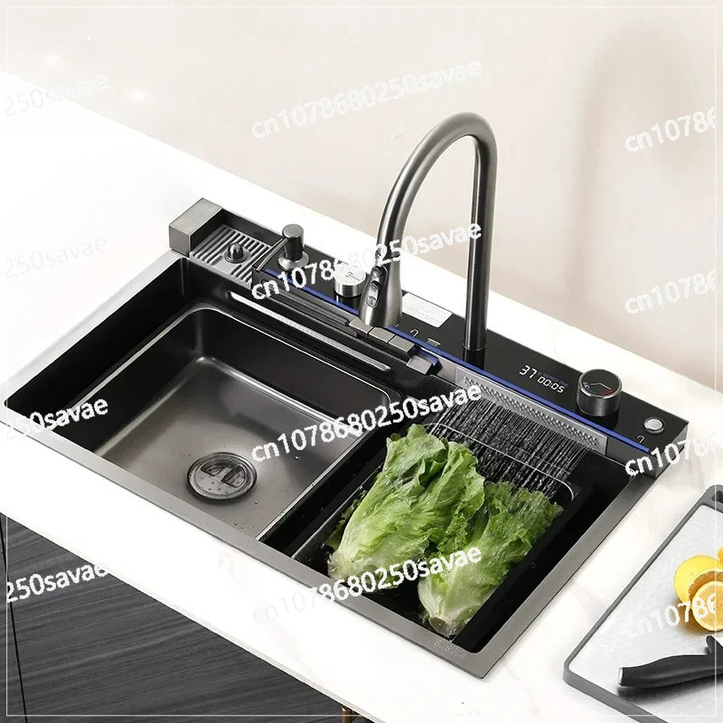 V002 Kitchen Thickened Stainless Steel Thickened Handmade Sink Vegetable Basin Dish Sink Set