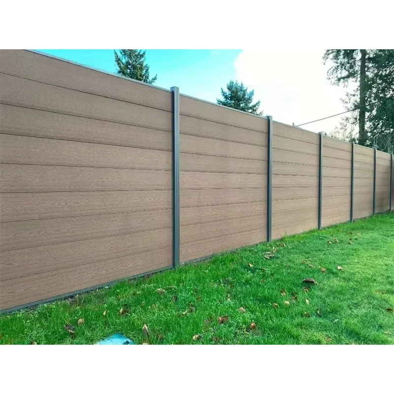 Durable Security Outdoor Privacy Protection Customized Fencing Black WPC Wood Plastic Composite Fencing