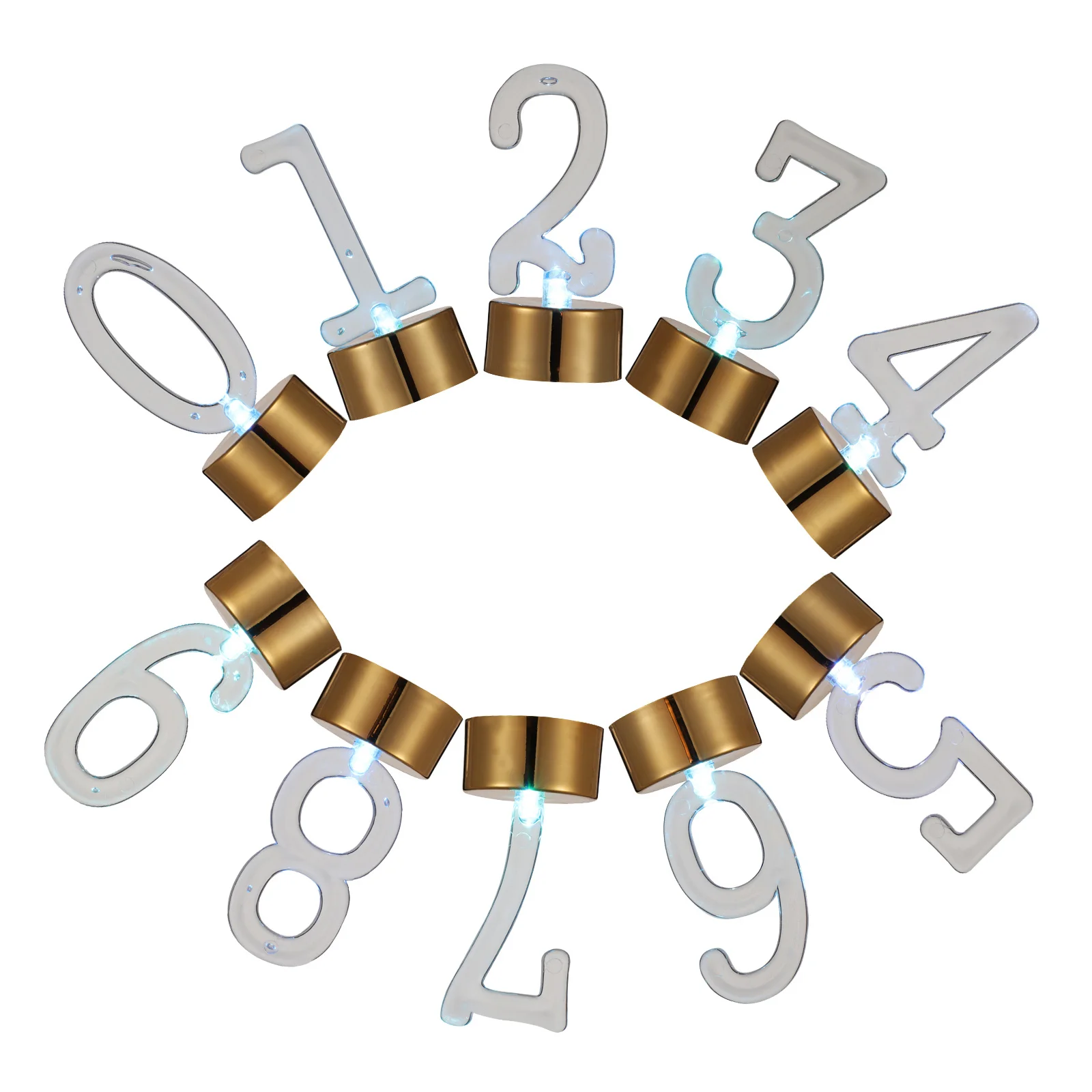10 قطعة أضواء أرقام LED عديمة اللهب عيد ميلاد مصابيح الزخرفية دخاني آمنة ديكور الحفلات عدد أضواء #4