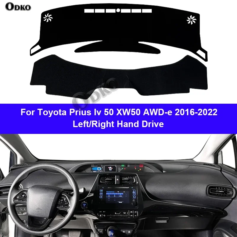Car Dashboard Cover Dash Mat Carpet Cape for Toyota Prius IV 50 XW50 AWD-e 2016 - 2022 Ant-sun Shade Auto inner Protector Rug