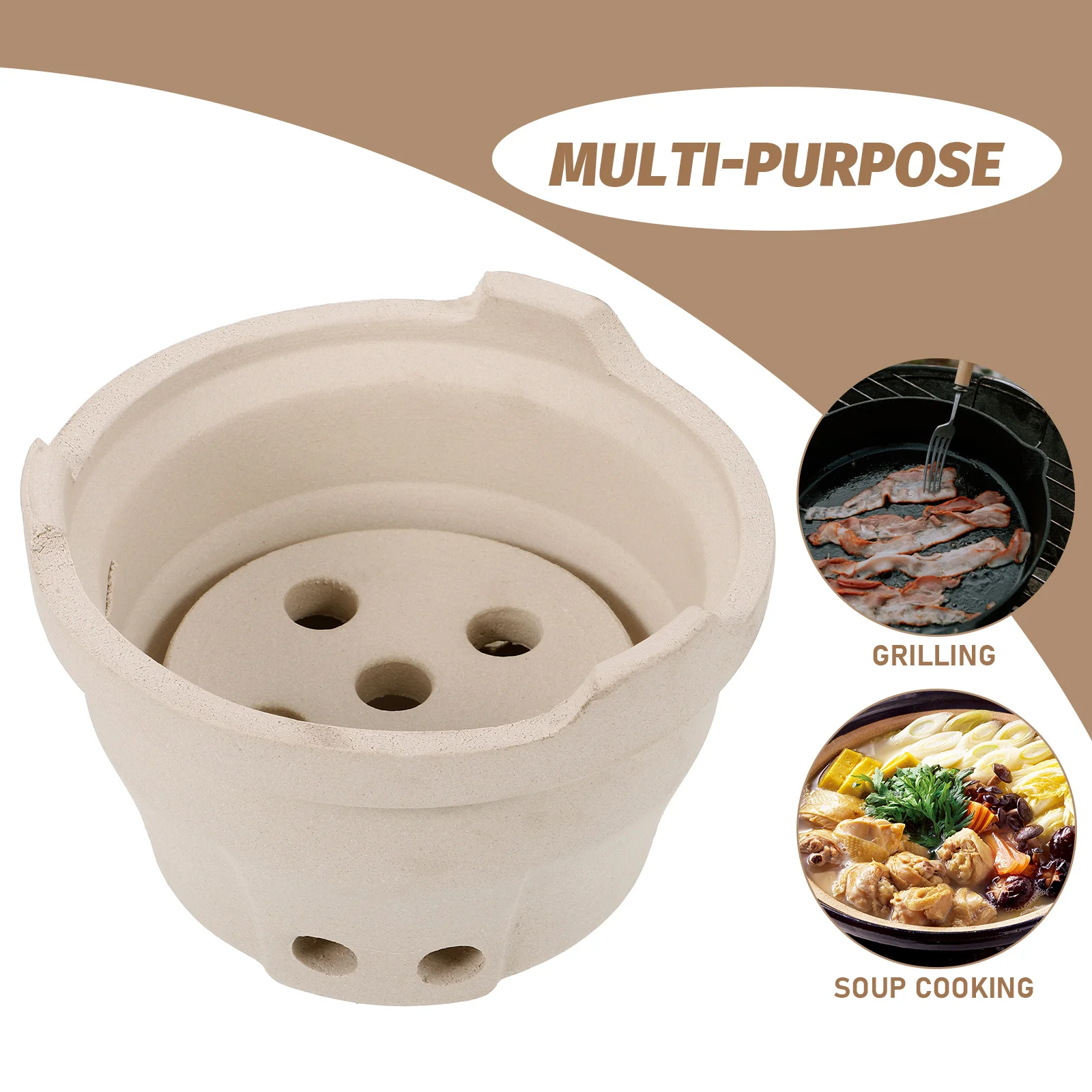 

Clay Pottery Barbecue Stove Portable Camping Charcoal Grill Stove Lightweight Outdoor Cooking and Heating Tool