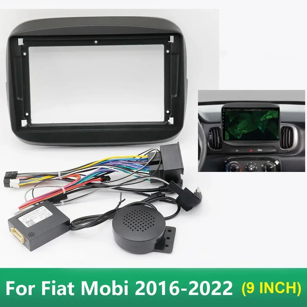 9-calowa ramka samochodowa Adapter Fascia Canbus Box Android Radio Dash Fitting Panel Kit dla Fiat Mobi 2016-2022