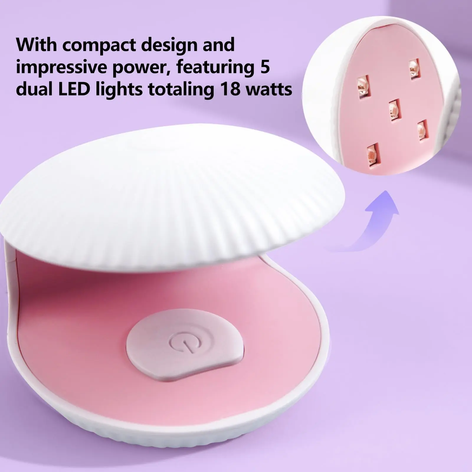 LINMANDA مصباح أظافر LED صغير سريع الجفاف مصباح أظافر جل 18 وات لمسمار ملصقات الأظافر مجفف للعلاج السريع المحمول علاج الأظافر الخفيفة