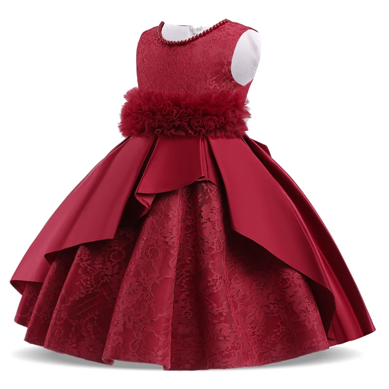 Formal Prom Kids Party Dress Fo Girl Children Costume Lace Princess Dresses Vestido Flower Girls Clothes Wedding Ball Gown