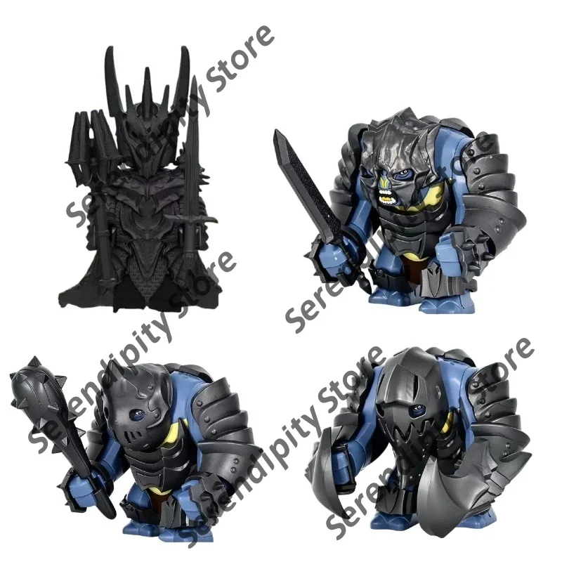 

New Medieval Army Olog-hai Orc Warrior Figure Building Blocks LOTR A Troll In Armour Figure Building Blocks Toys