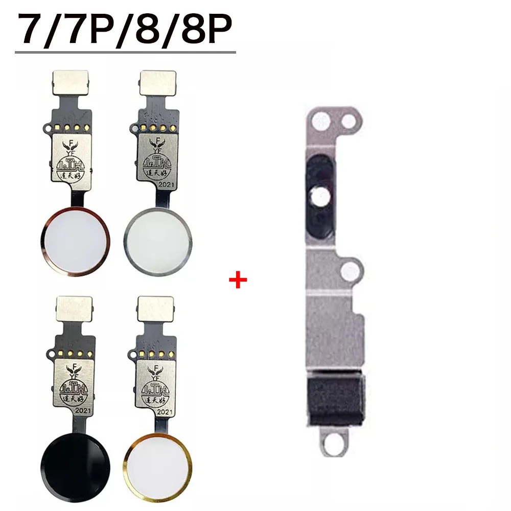 Newest Home Button Touch ID Main Key Flex Cable For iPhone 7 7P 8Plus With Bracket Holder Back Function Solution  Replacement