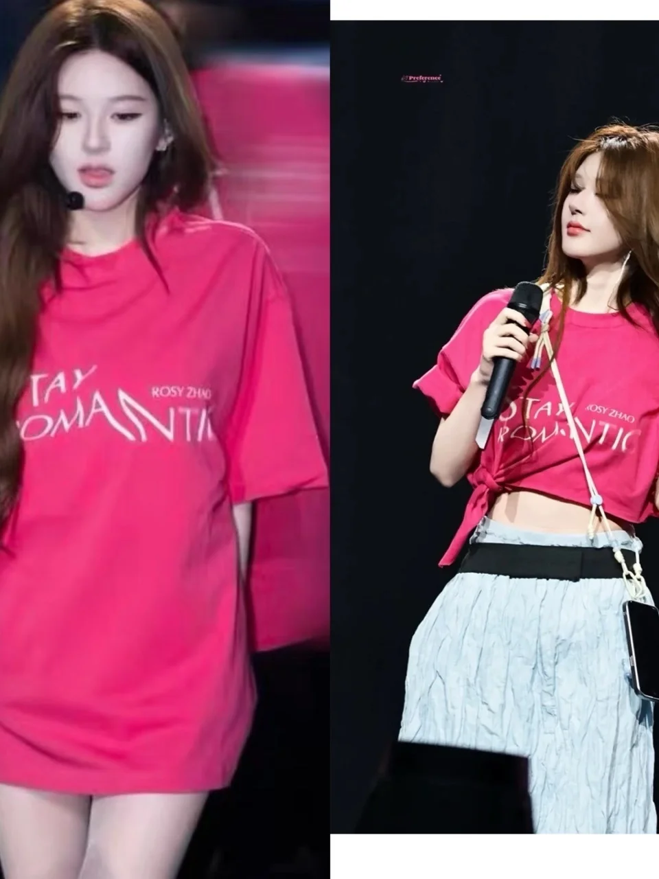 

Rose Red round Neck Letter T-Shirt Casual Loose Fit Short Sleeve Printed Top for Concerts And Youthful Style Fashion Trend