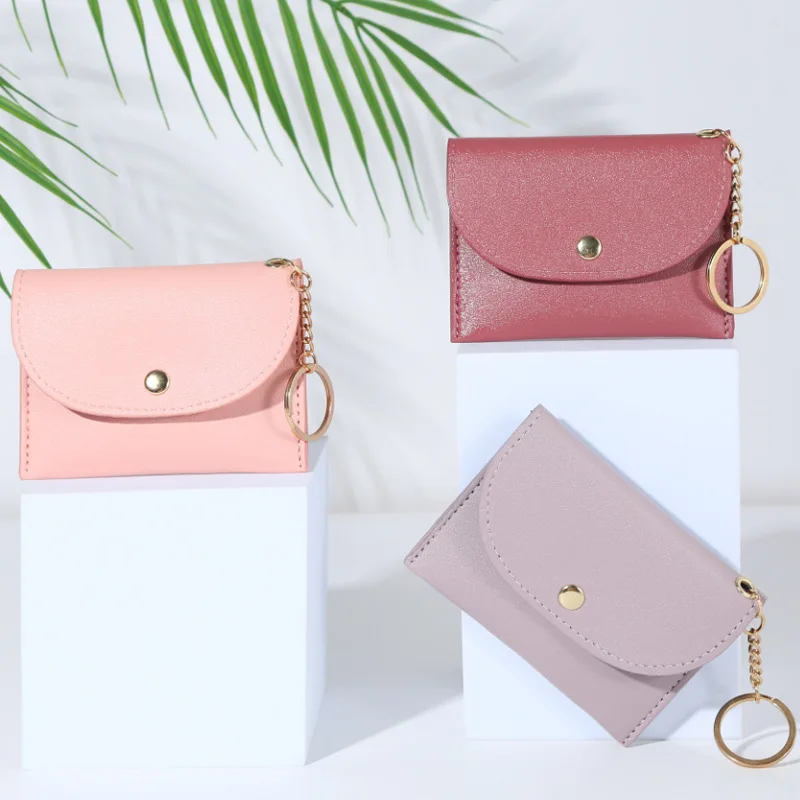 Fashionable New Envelope Card Bag Women's Purse Simple Fashion Classic Solid Color Zipper Purse Female Ins Portable