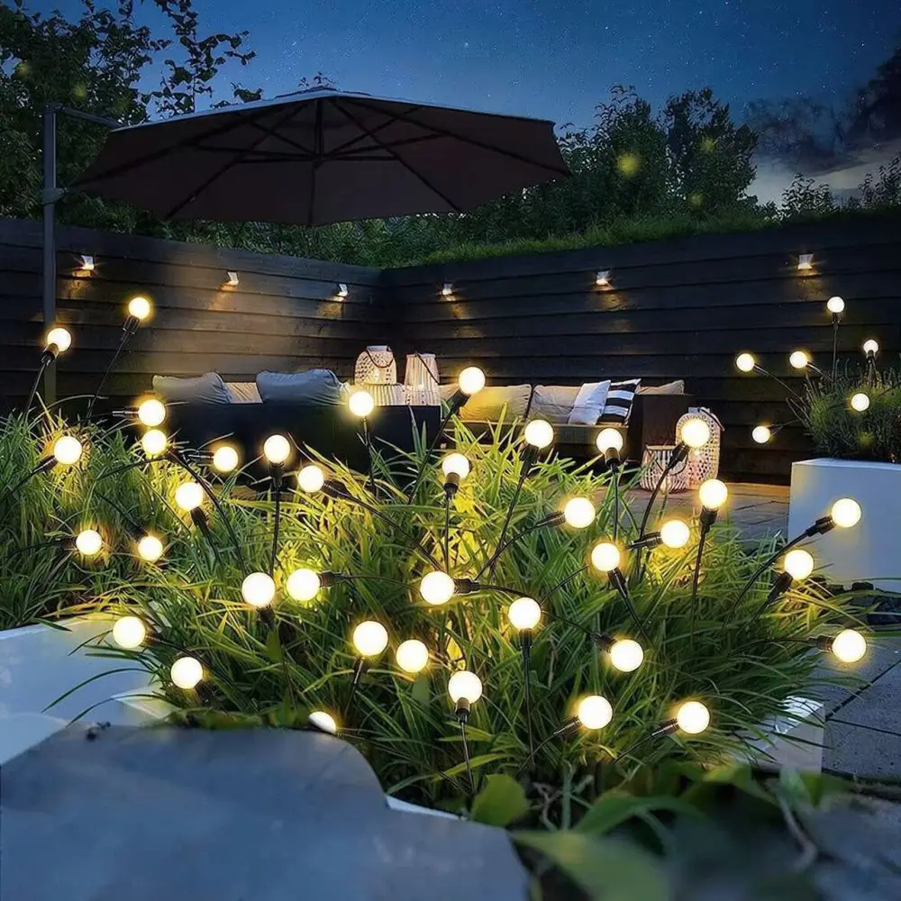 Outdoor Solar Landscape Lights Firefly Garden Stake Lamp Waterproof Decorative Lighting For Lawn Backyard Path Decor