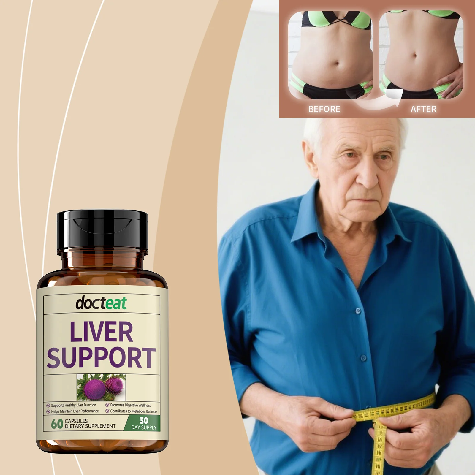 

Капсулы для расторопши, 100% чистая добавка для поддержки печени на растительной основе и детоксикации для снятия баланса и дискомфорта тела