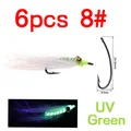 6 piezas de color verde, talla 8