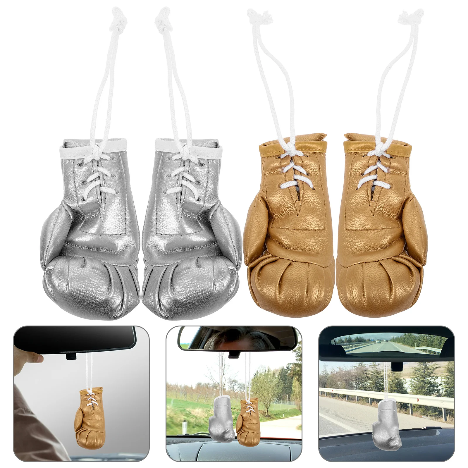 

1Pair Mini Boxing Gloves Keychain Creative Car Accessories Handbag Charms Purse Pendant Stylish Bag Decoration Sports Key Ring