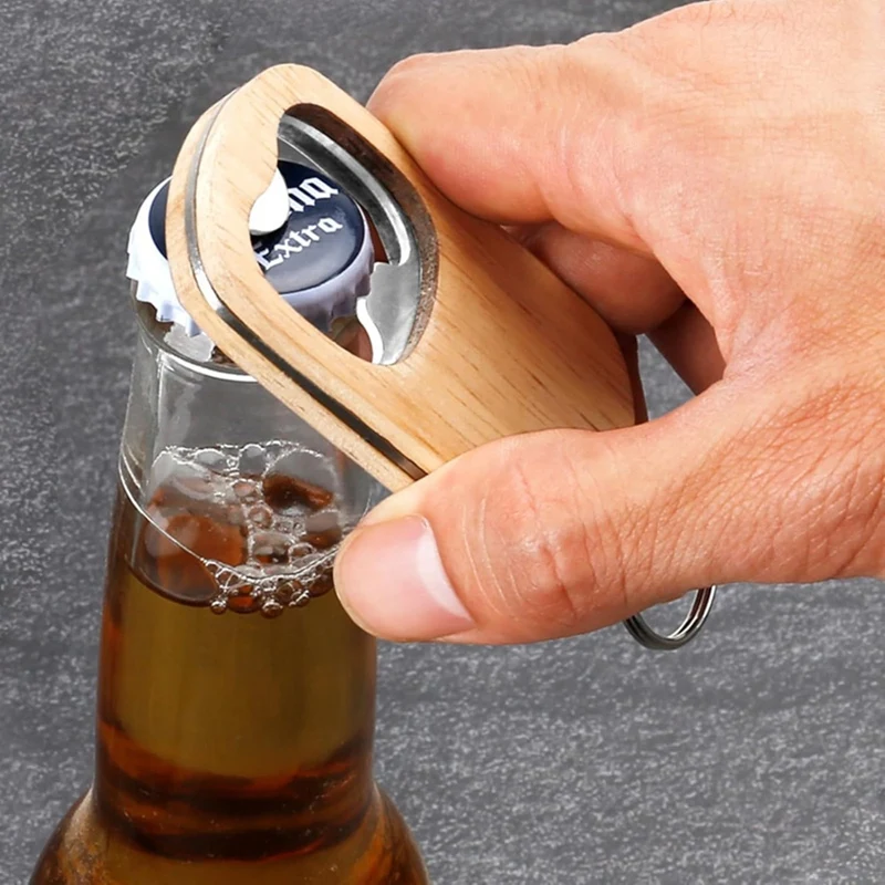 15 Pack Bottle Opener Blank Wooden Keychain Blanks For Laser Engraving Wood Bottle Openers Bulk Key Chains Engraved Key